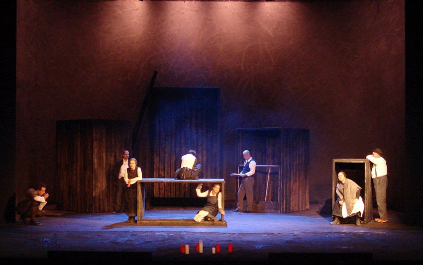 A. M. Schenkel - Buehnenfass.: M. Fanke, D. Happl - Regie: M. Bleiziffer - Theater Regensburg/ Velodrom
