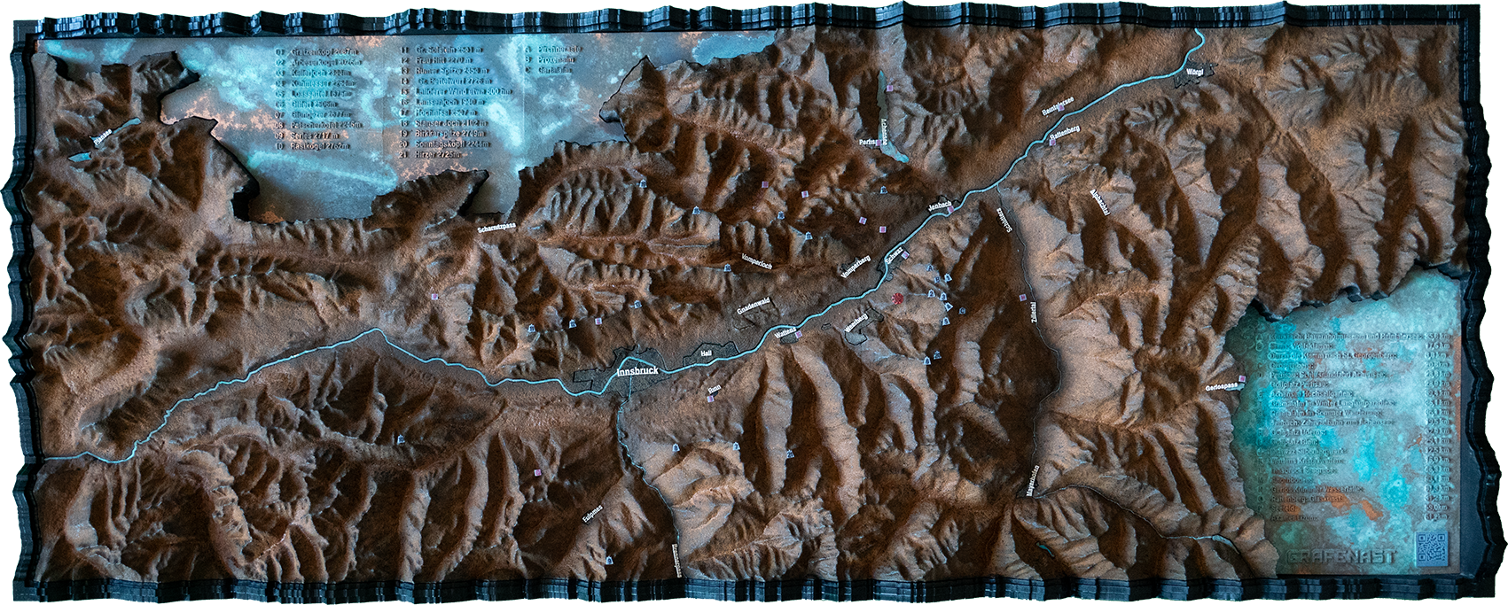 Sculpture Grafenast – Model of the Inn Valley and Surroundings, view 1